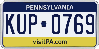 PA license plate KUP0769