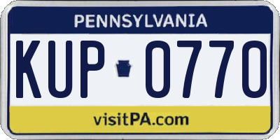 PA license plate KUP0770