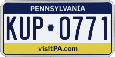 PA license plate KUP0771