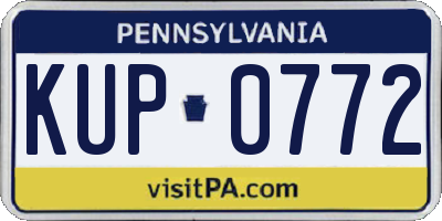 PA license plate KUP0772