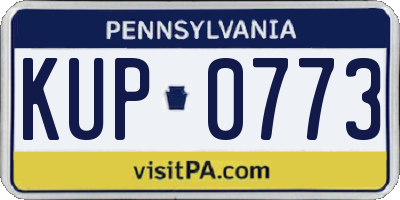 PA license plate KUP0773