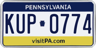 PA license plate KUP0774