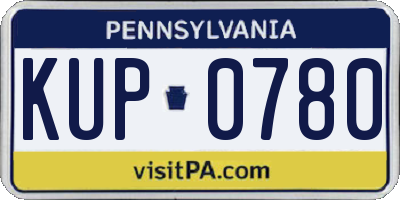 PA license plate KUP0780