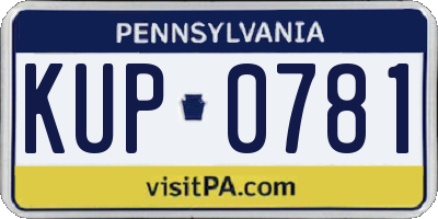 PA license plate KUP0781