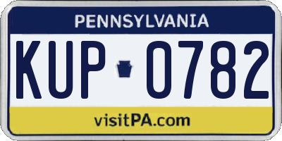 PA license plate KUP0782