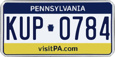 PA license plate KUP0784