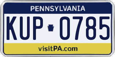 PA license plate KUP0785