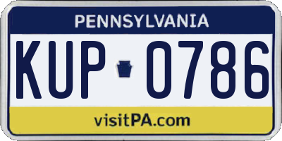 PA license plate KUP0786