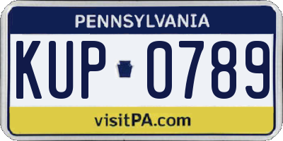 PA license plate KUP0789