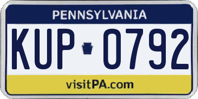PA license plate KUP0792