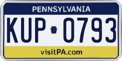 PA license plate KUP0793