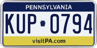 PA license plate KUP0794