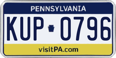 PA license plate KUP0796