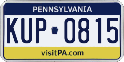 PA license plate KUP0815