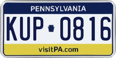 PA license plate KUP0816