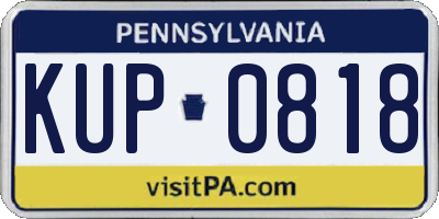 PA license plate KUP0818