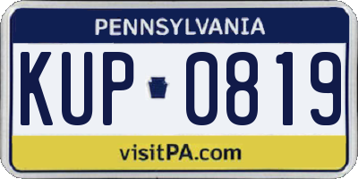 PA license plate KUP0819