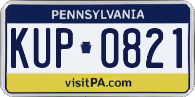 PA license plate KUP0821