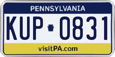 PA license plate KUP0831