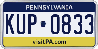 PA license plate KUP0833