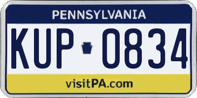 PA license plate KUP0834
