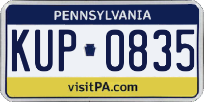 PA license plate KUP0835