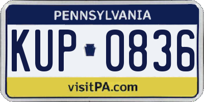 PA license plate KUP0836