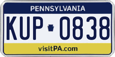 PA license plate KUP0838