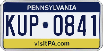 PA license plate KUP0841