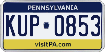 PA license plate KUP0853