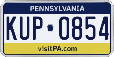 PA license plate KUP0854