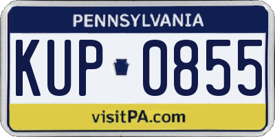 PA license plate KUP0855