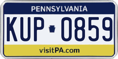 PA license plate KUP0859