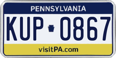 PA license plate KUP0867