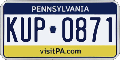 PA license plate KUP0871