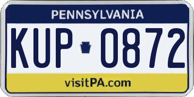 PA license plate KUP0872