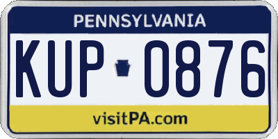 PA license plate KUP0876