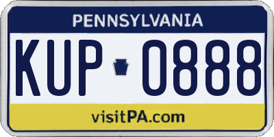 PA license plate KUP0888