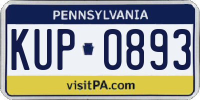 PA license plate KUP0893