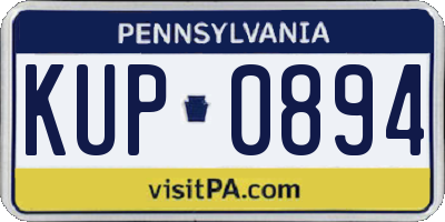 PA license plate KUP0894