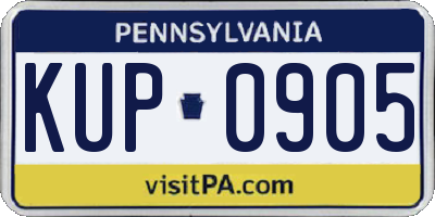 PA license plate KUP0905