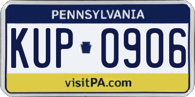 PA license plate KUP0906