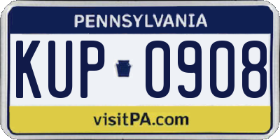 PA license plate KUP0908