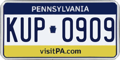 PA license plate KUP0909