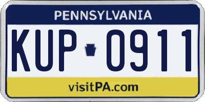PA license plate KUP0911