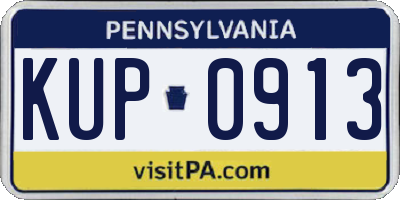 PA license plate KUP0913