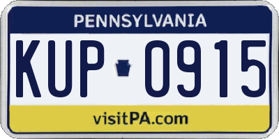 PA license plate KUP0915