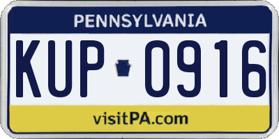 PA license plate KUP0916