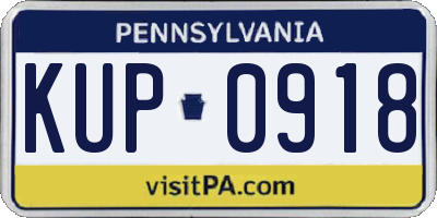 PA license plate KUP0918