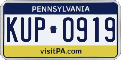 PA license plate KUP0919